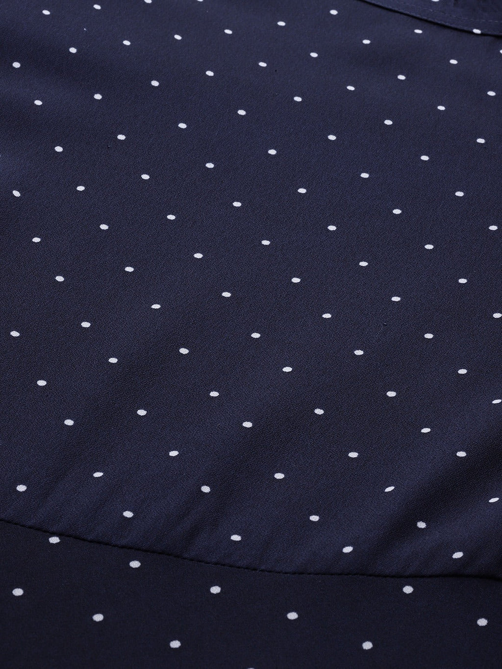 Jompers Women Navy Blue & White Polka Dots Print Bell Sleeves Anarkali Kurta | Grocsy