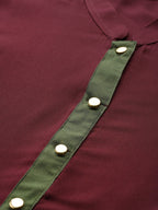 Jompers Women Purple & Green Solid A-line Kurta | Grocsy