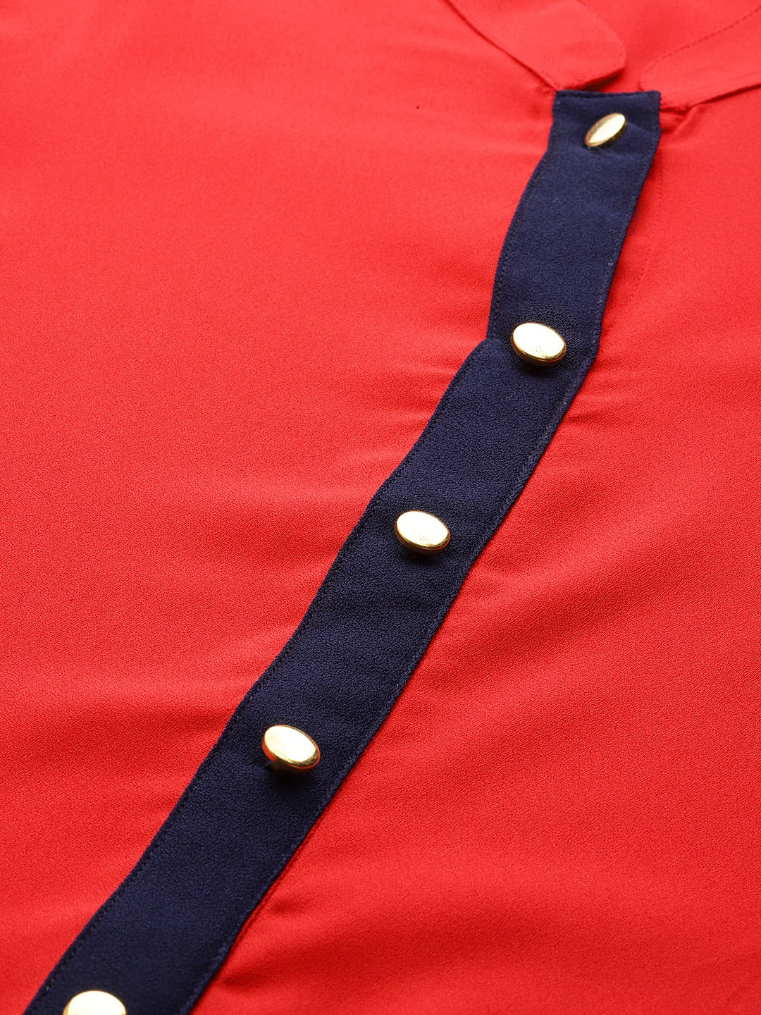 Jompers Women Red & Navy Blue Solid A-line Kurta | Grocsy