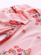 Jompers Women Pink & Red Floral Printed Kurta | Grocsy