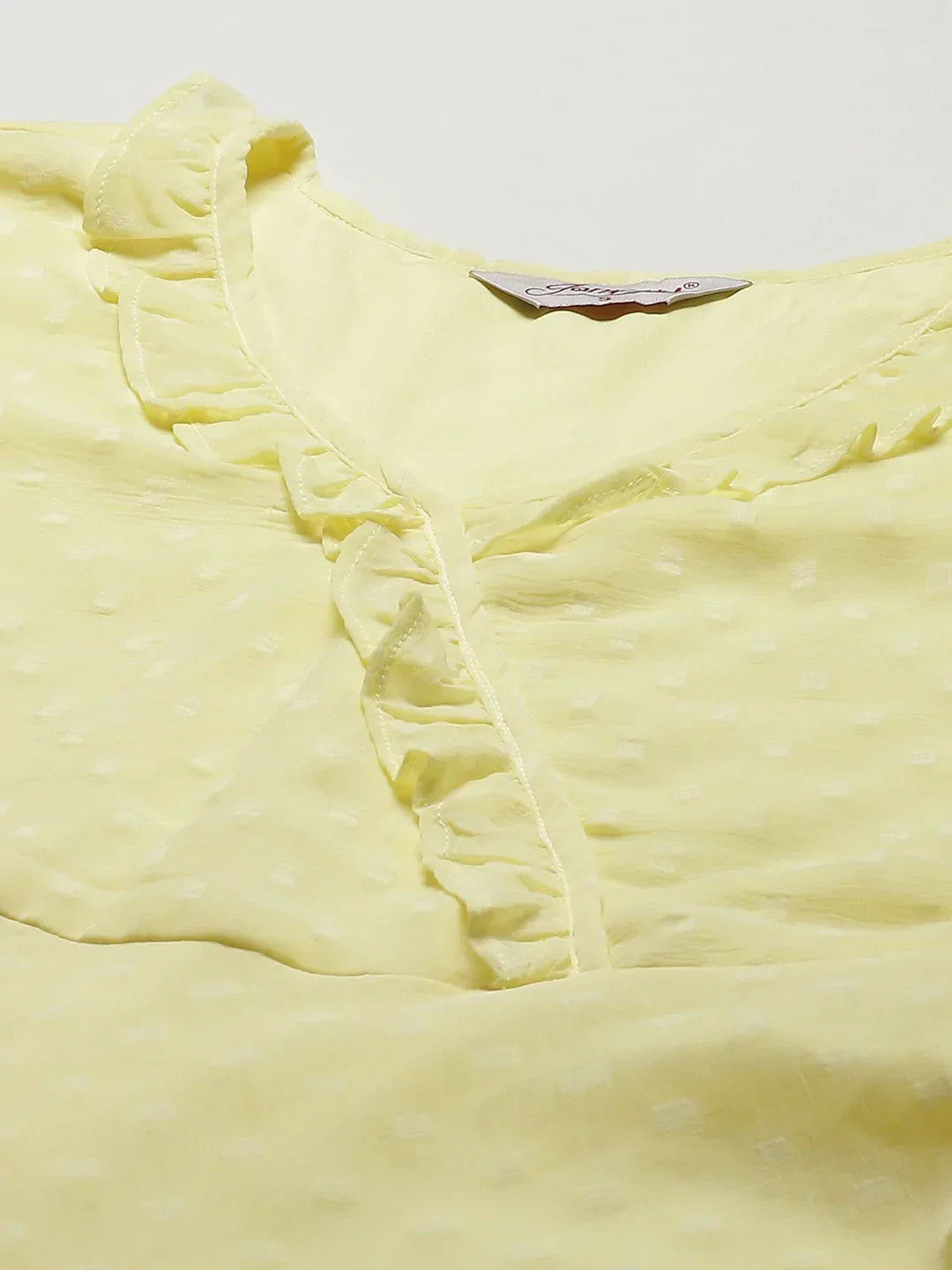 Jompers Women's Yellow Woven Design Flared Kurta | Grocsy