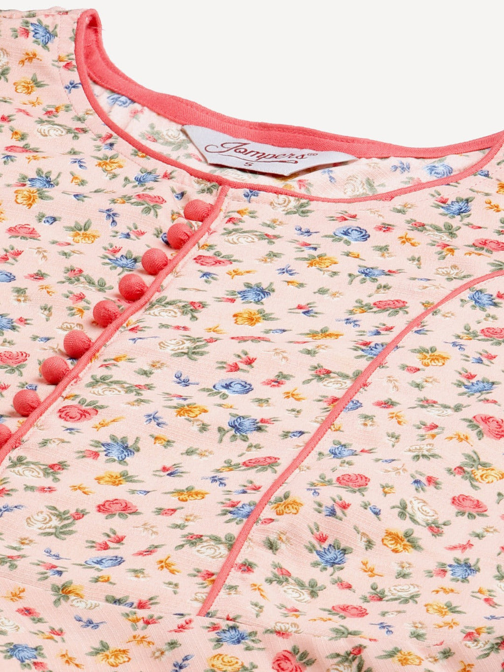 Jompers Women Orange & Blue Floral Printed Floral Kurta | Grocsy