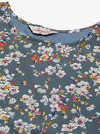 Jompers Women's Grey & White Georgette Floral Printed Kurta | Grocsy