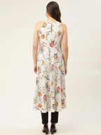 Jompers Women's White Floral Printed Anarkali Kurta | Grocsy