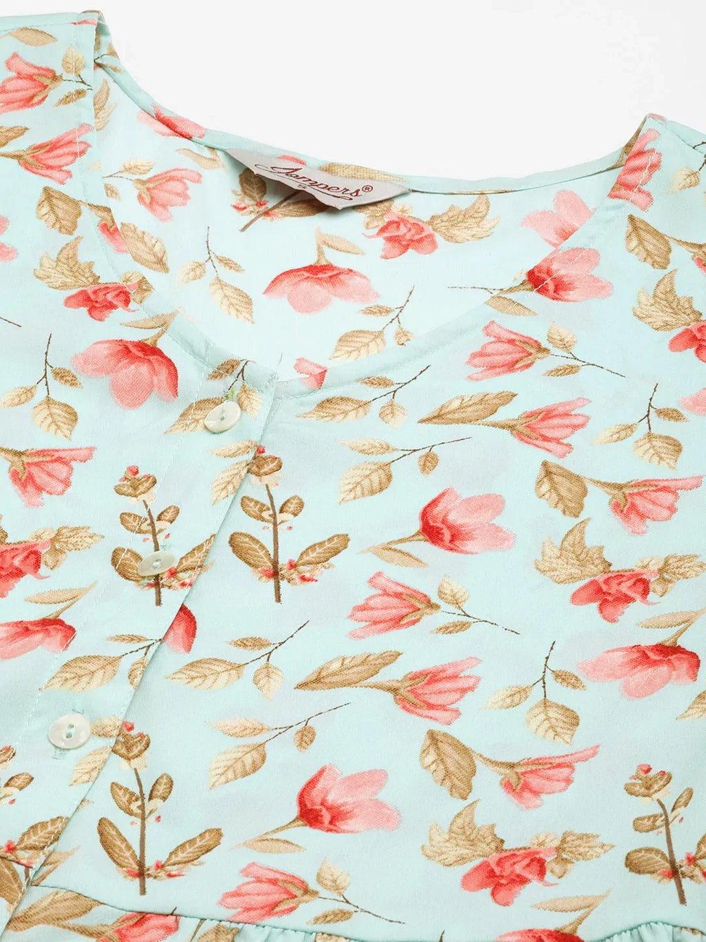 Jompers Women's Sky Blue Floral Printed Kurta | Grocsy