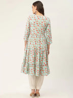 Jompers Women's Sky Blue Floral Printed Kurta | Grocsy