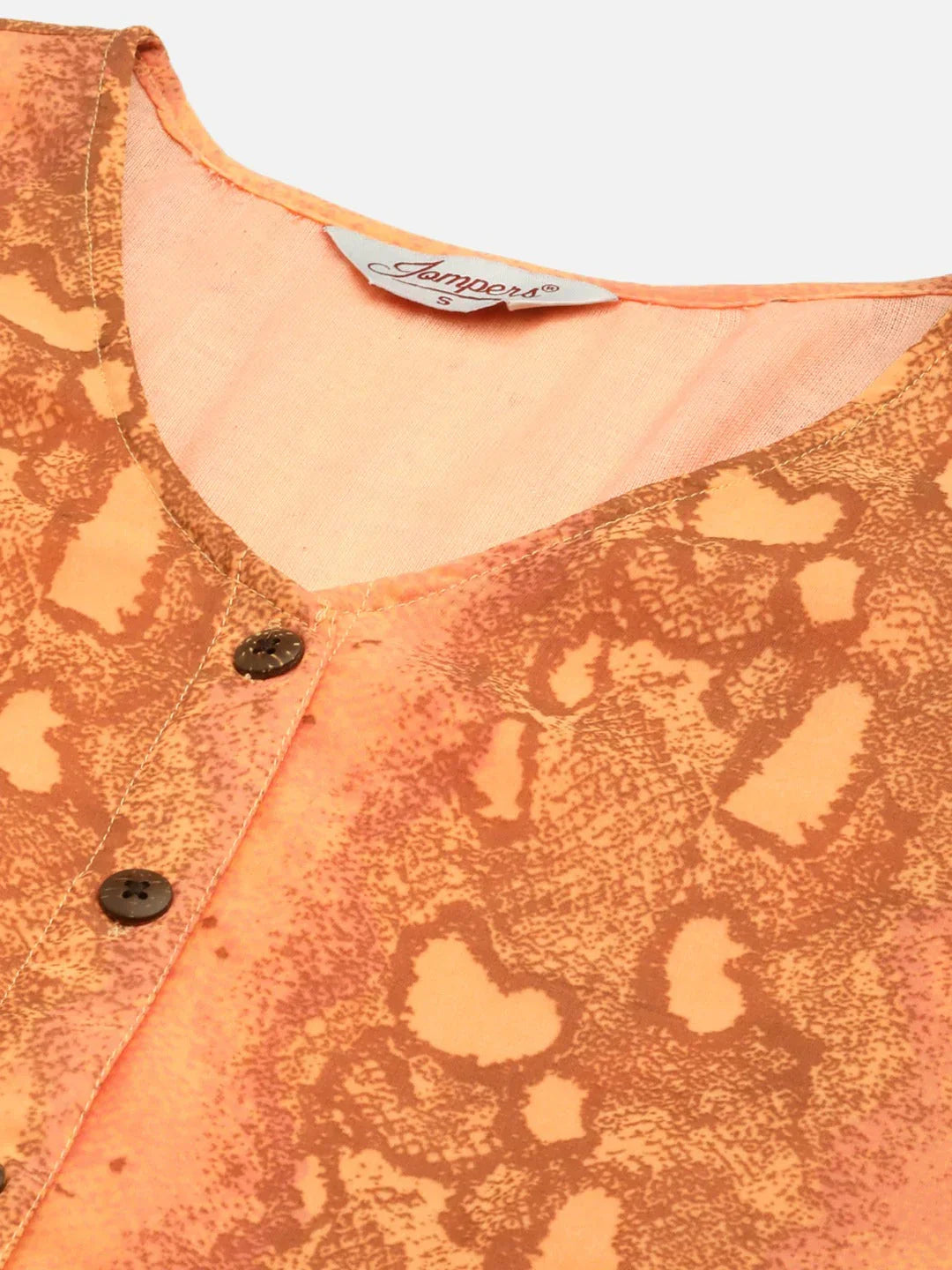 Jompers Women's Orange Georgette Tiger Printed Kurta | Grocsy