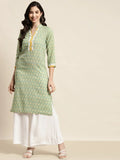 Jompers Women's Ethnic Motifs Thread Work Kurta - Yellow | Grocsy