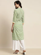 Jompers Women's Ethnic Motifs Thread Work Kurta - Yellow | Grocsy