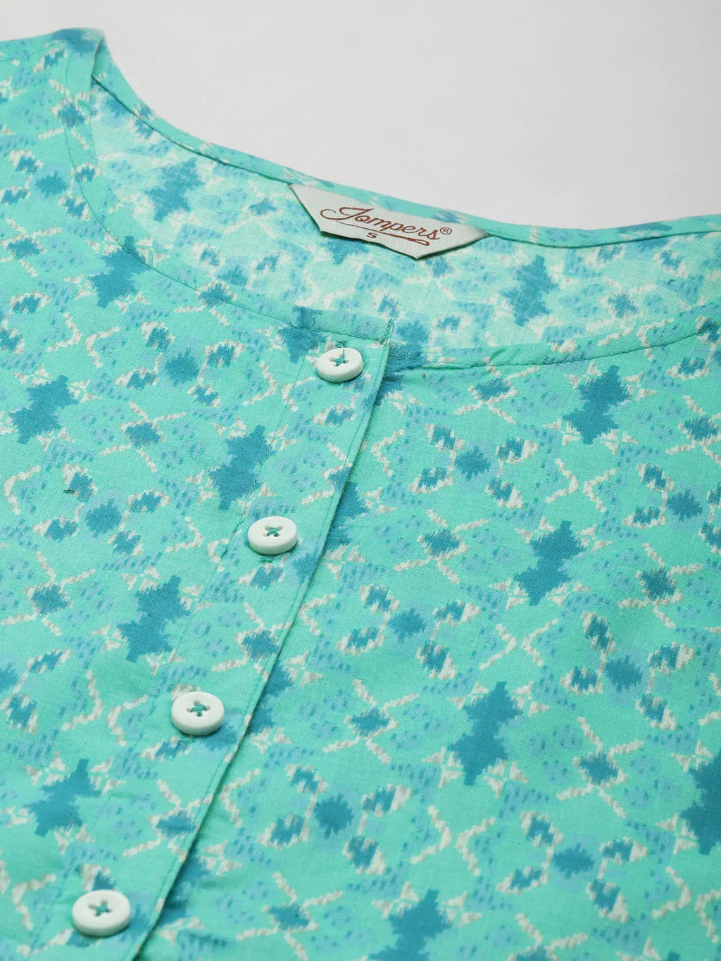 Jompers Women's Printed Anarkali Kurta - Pista | Grocsy