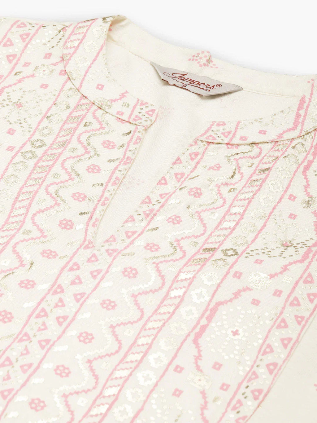 Jompers Women's Yok-Design Faired Kurta - Pink | Grocsy