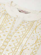 Jompers Women's Yok-Design Faired Kurta - Yellow | Grocsy