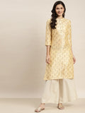 Jompers Women's Printed Gotta Patti Kurta - Cream | Grocsy