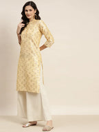 Jompers Women's Printed Gotta Patti Kurta - Cream | Grocsy