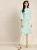 Jompers Women's Printed Gotta Patti Kurta - Gren | Grocsy