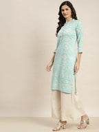 Jompers Women's Printed Gotta Patti Kurta - Gren | Grocsy