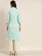 Jompers Women's Printed Gotta Patti Kurta - Gren | Grocsy