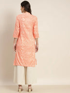 Jompers Women's Printed Gotta Patti Kurta - Orange | Grocsy