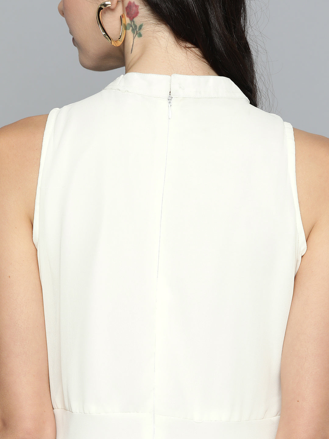 Jompers Women's Embroidered A-Line Midi Dress - Ivory | Grocsy
