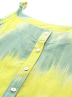 Jompers Women's Pure Cotton Yellow Ikkat Kurta | Grocsy