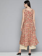 Jompers Women's Floral Printed Floral Cotton Kurta - Red | Grocsy