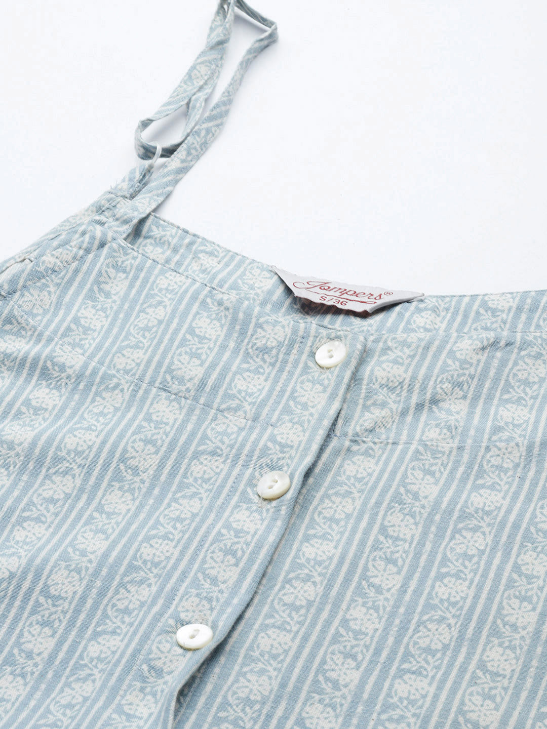 Jompers Women's Floral Printed Blue Kurta - Blue | Grocsy