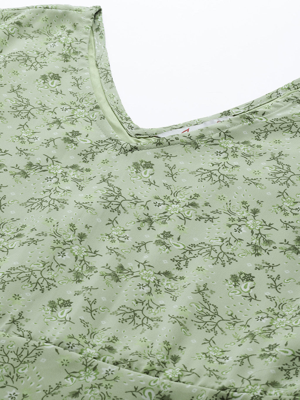 Jompers Women's Floral Georgette A-Line Midi Dress - Green | Grocsy