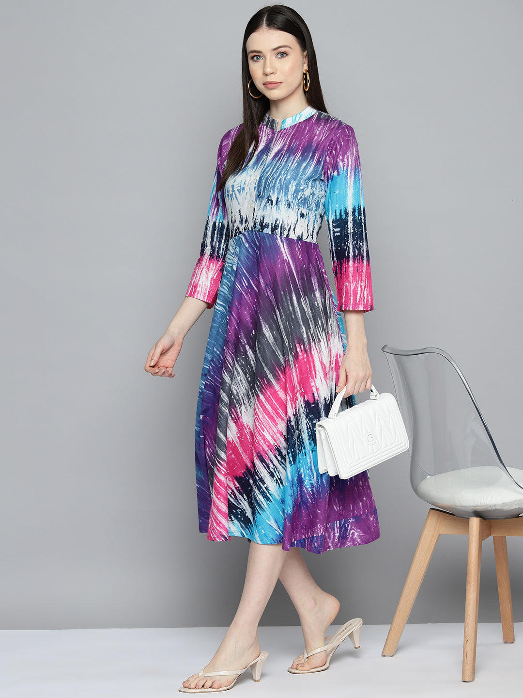 Jompers Women's Ombre effect flared dress - Purple | Grocsy