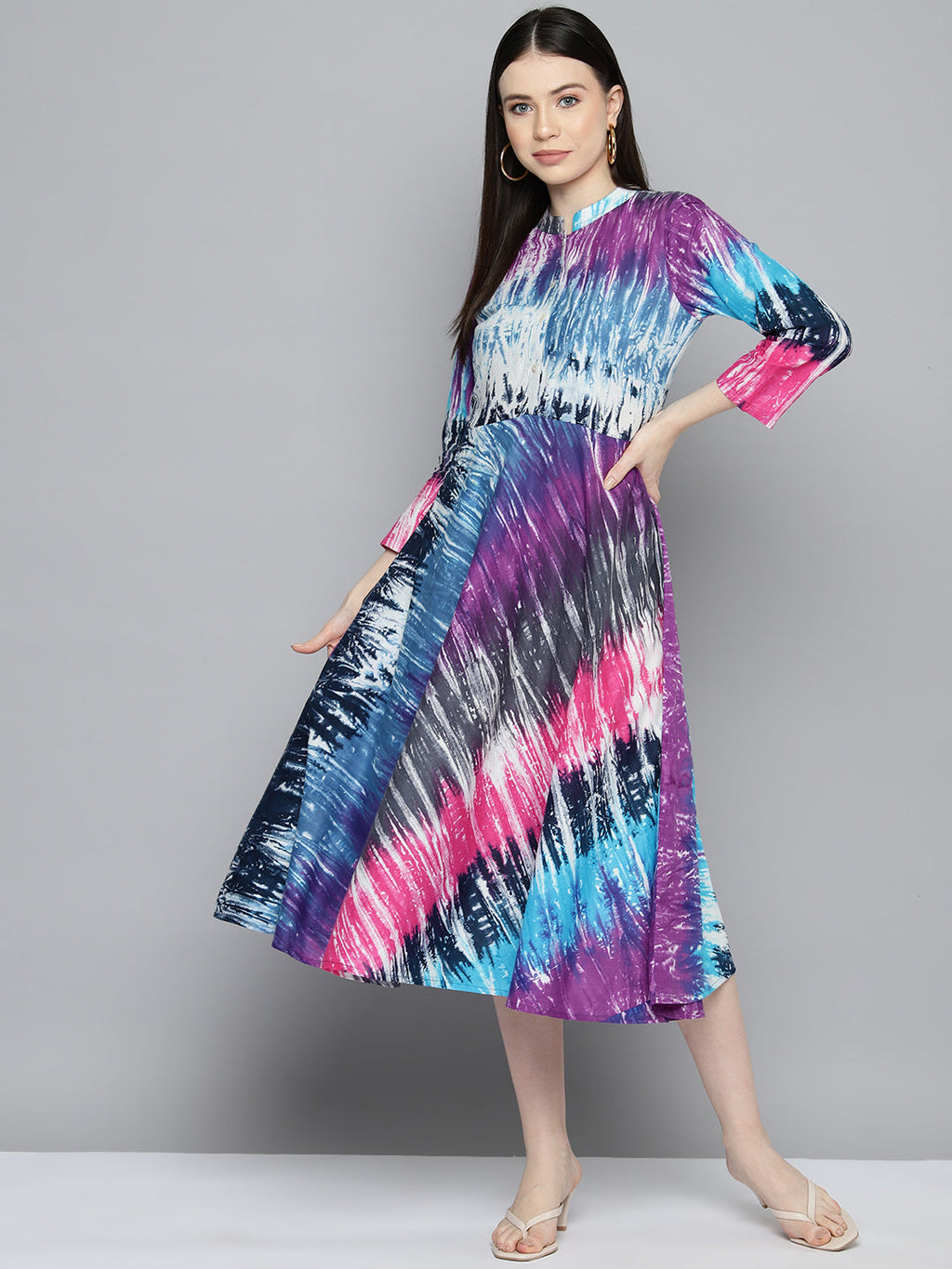 Jompers Women's Ombre effect flared dress - Purple | Grocsy