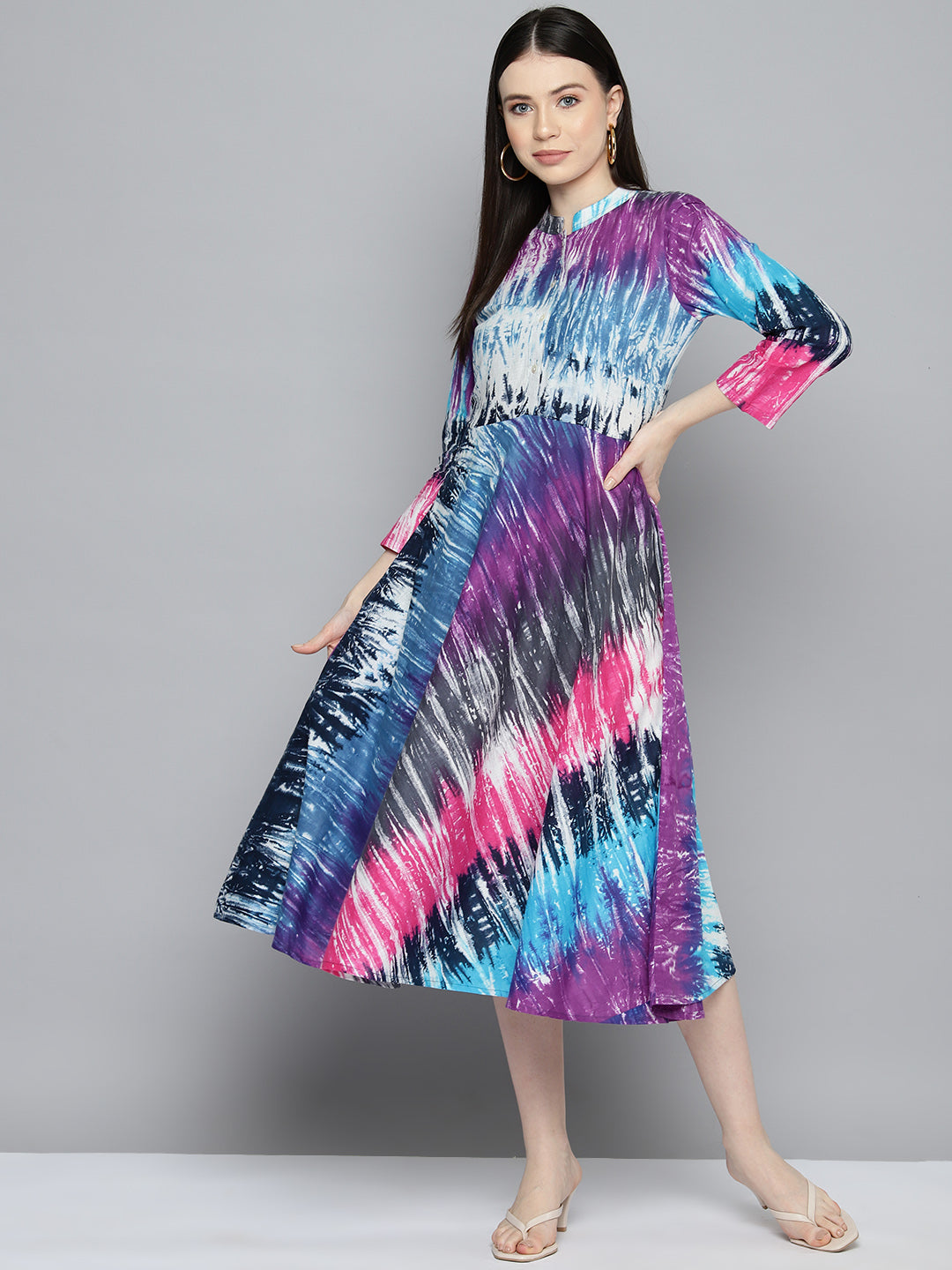 Jompers Women's Ombre effect flared dress - Purple | Grocsy
