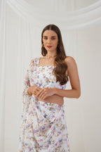 Jompers Women's White Printed Beads & Stones Ready to Wear Lehenga & Blouse With Dupatta | Grocsy