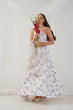 Jompers Women's White Printed Beads & Stones Ready to Wear Lehenga & Blouse With Dupatta | Grocsy