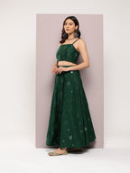 Jompers Women's Mirror Work Lehenga Choli With printed Organza dupatta - Green | Grocsy