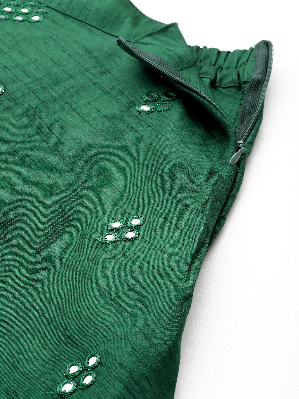 Jompers Women's Mirror Work Lehenga Choli With printed Organza dupatta - Green | Grocsy