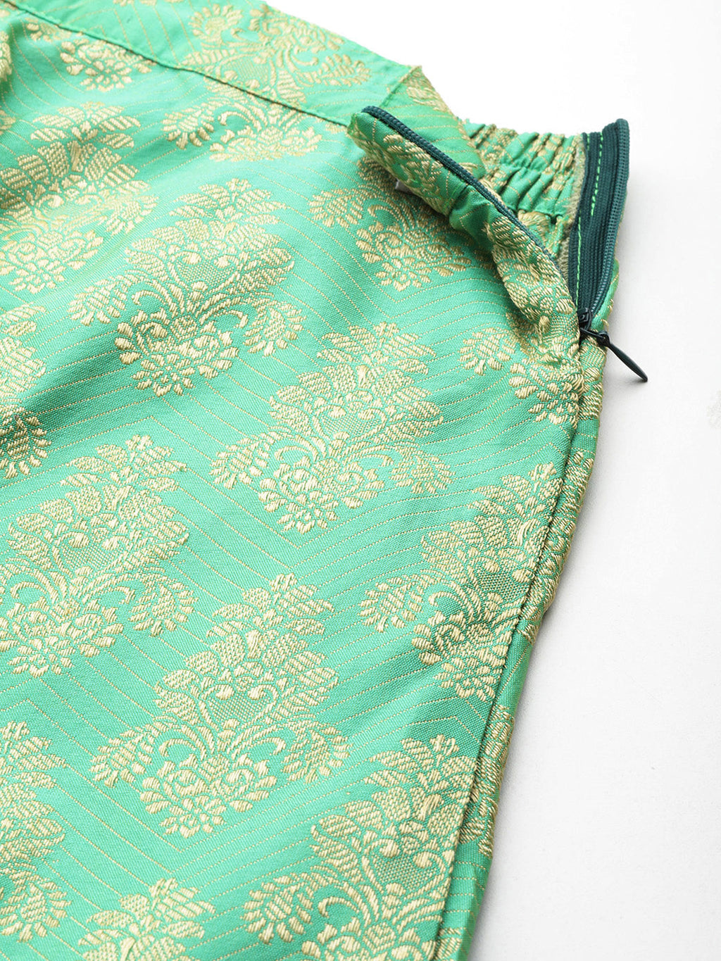 Jompers Women's Cutdana emblished Jacqard Lehenga Choli with dupatta - Green | Grocsy