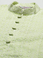 Jompers Men's Green Embroidered Kurta Only | Grocsy