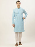 Jompers Men's Sky Embroidered Kurta Payjama Sets | Grocsy