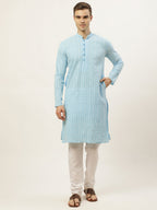 Jompers Men's Sky Embroidered Kurta Payjama Sets | Grocsy