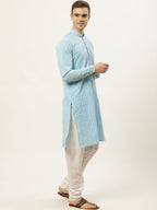 Jompers Men's Sky Embroidered Kurta Payjama Sets | Grocsy