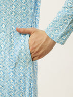 Jompers Men's Sky Embroidered Kurta Payjama Sets | Grocsy