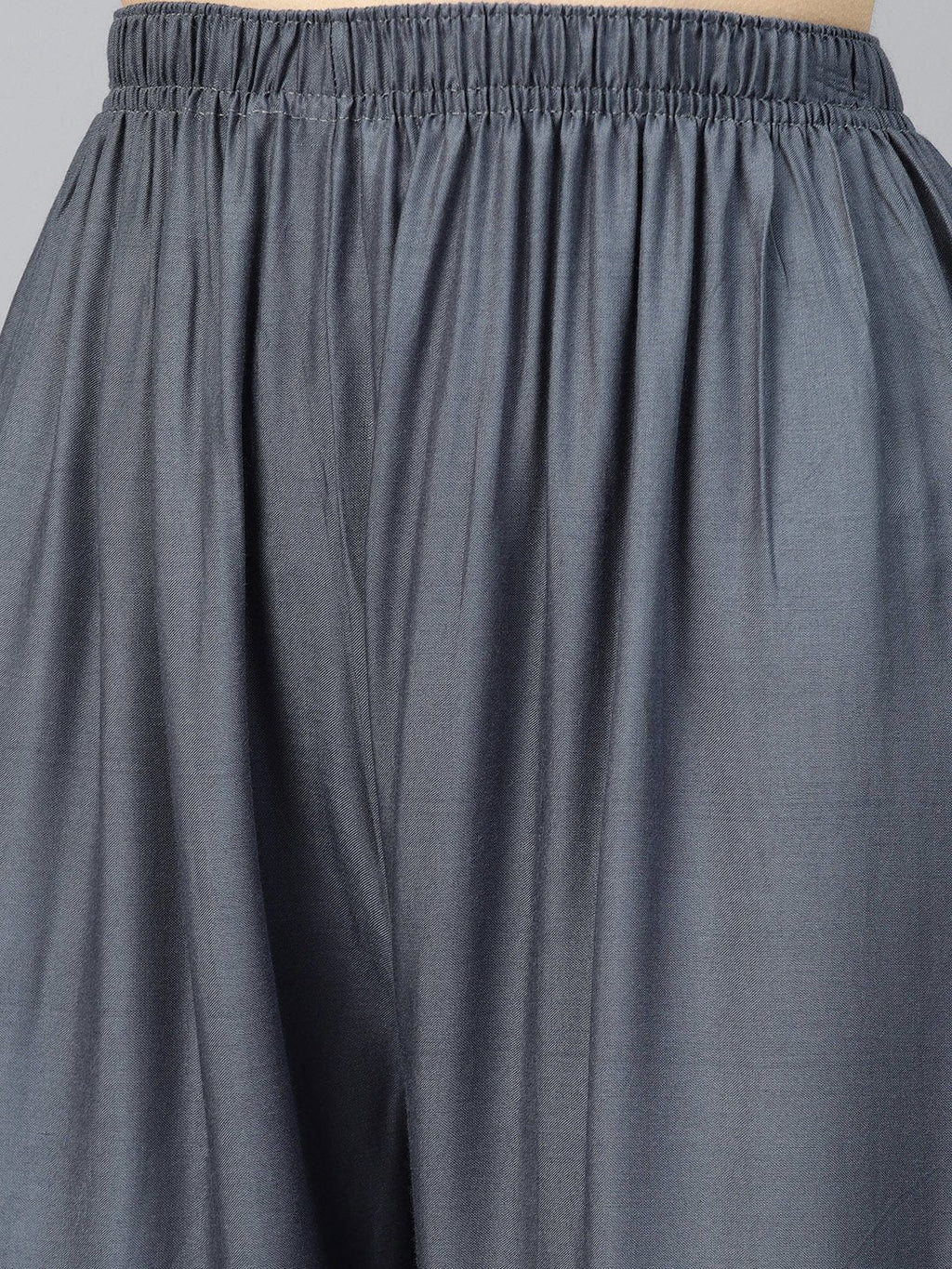 Jompers Women Grey Solid Straight Palazzos | Grocsy