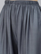 Jompers Women Grey Solid Straight Palazzos | Grocsy