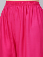 Jompers Women's Pink Straight Elasticated Palazzo | Grocsy