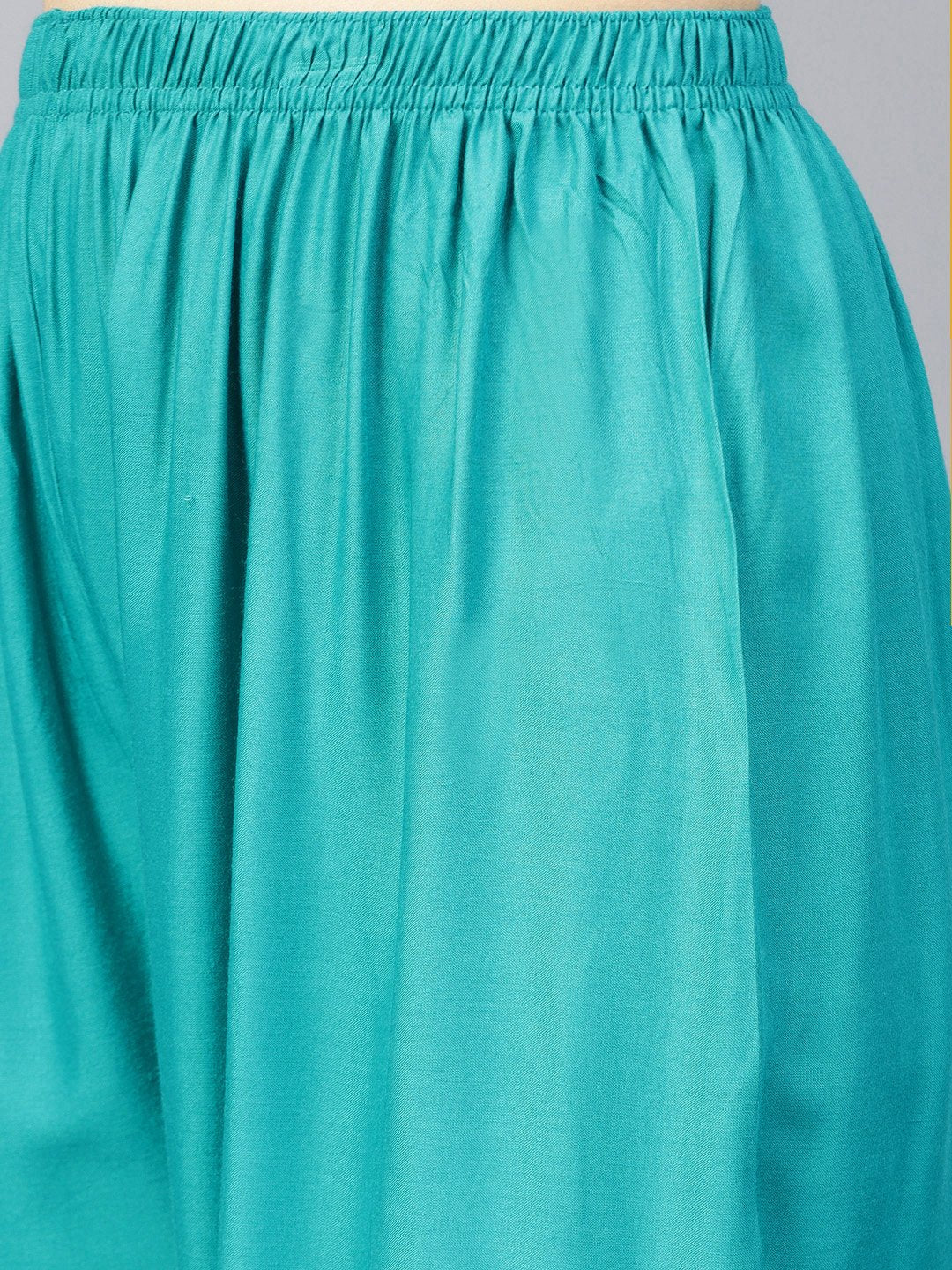 Jompers Women Rama-Green Solid Straight Palazzos | Grocsy