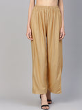 Jompers Women's Beige Straight Elasticated Palazzo | Grocsy