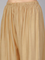 Jompers Women Beige Solid Straight Palazzos | Grocsy