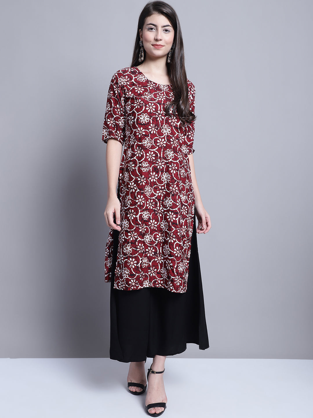 Jompers Women's Black Straight Partially Elasticated Palazzo | Grocsy