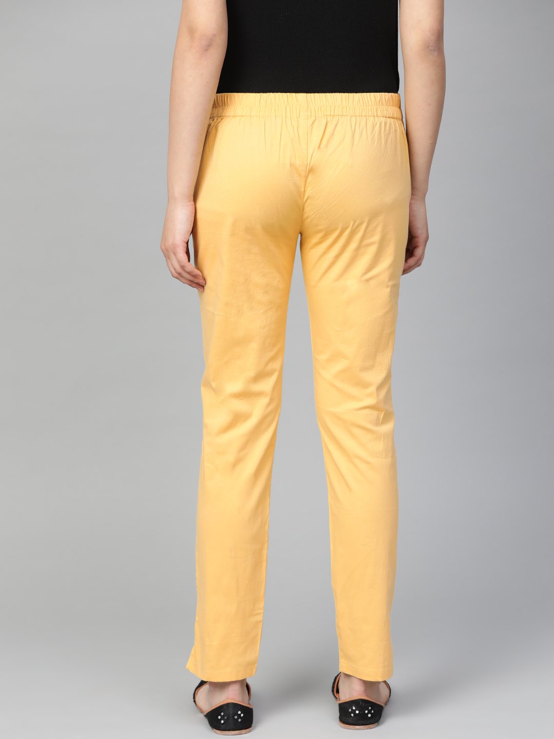 Jompers Women Beige Smart Slim Fit Solid Regular Trousers | Grocsy