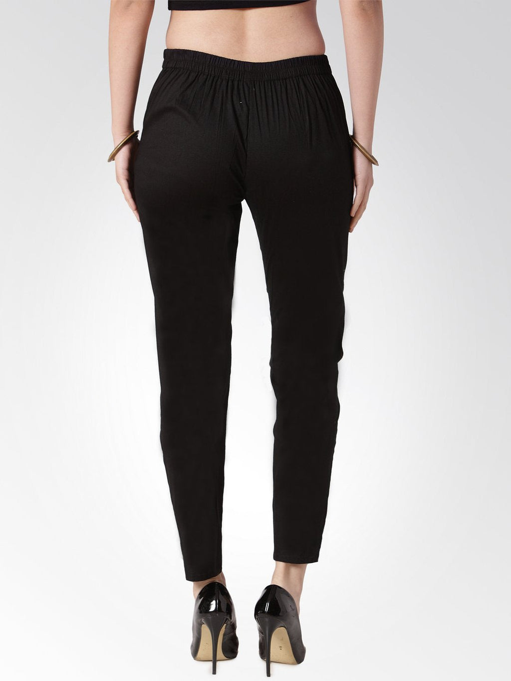 Jompers Women Black Smart Slim Fit Solid Regular Trousers | Grocsy
