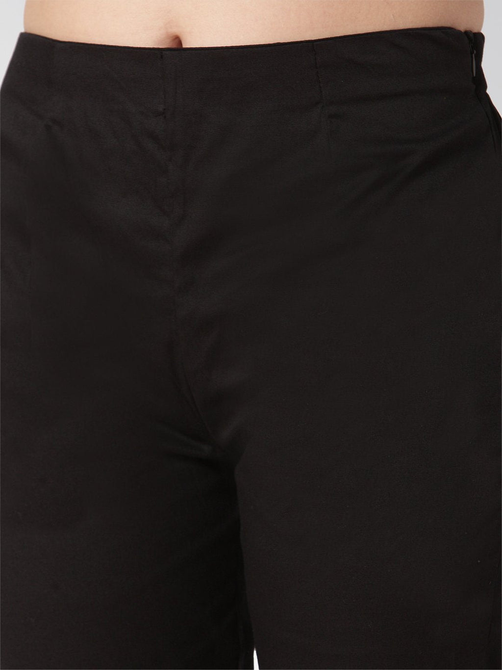Jompers Women Black Smart Slim Fit Solid Regular Trousers | Grocsy